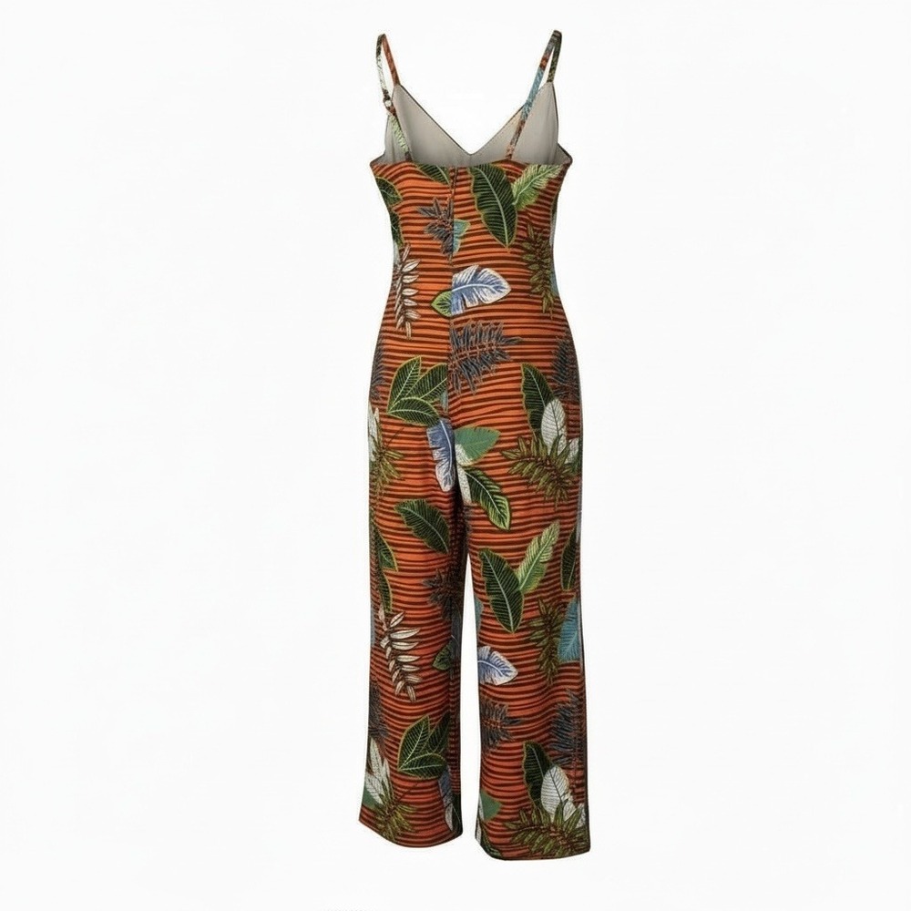 Cotton On Womens‎ Jumpsuit Wide Leg Tropical Jungle Boho Island Vacation Sz L - Picture 2 of 11
